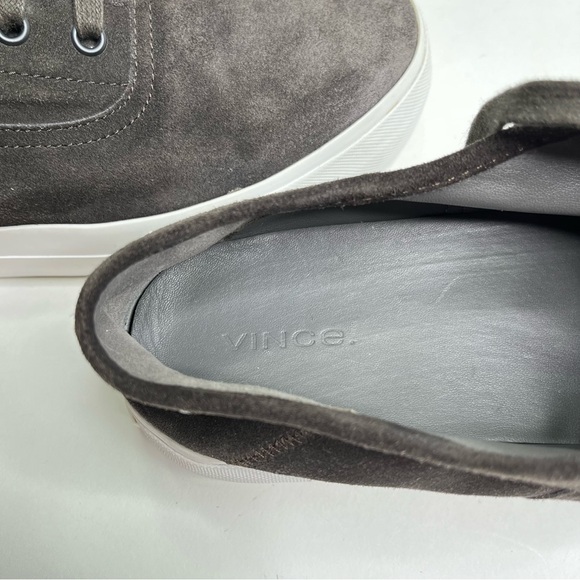 VINCE Smokey Grey Suede White Thick Chunky Platform Lace-up Sneakers Shoes - Picture 8 of 12